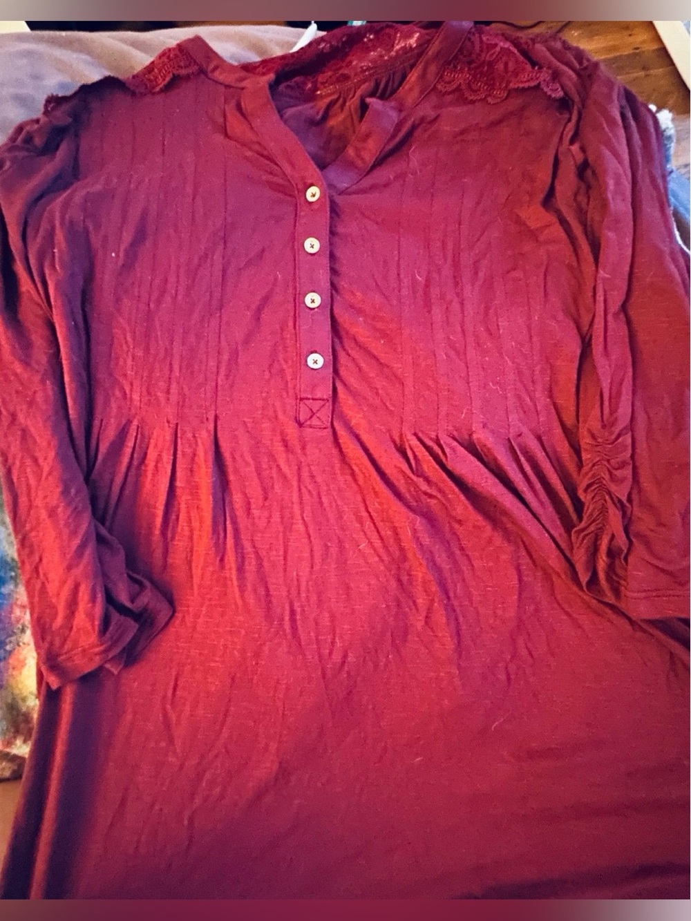 Dress barn 3x women’s blouse button up with lace NWT